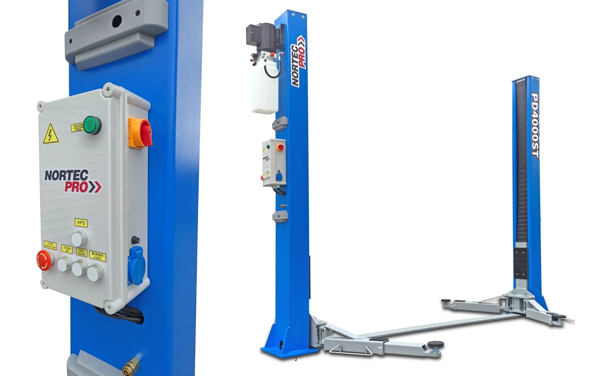Podnośniki 2-kolumnowe elektrohydrauliczne – dlaczego Nortec PD4000ST jest praktycznym wyborem?
