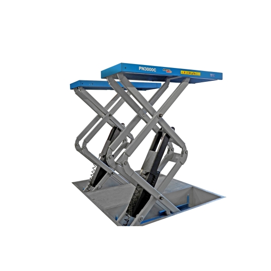 PODNOŚNIK NOŻYCOWY 3T 400V PN3000C W FOSĘ – Z PNEUMATYCZNĄ BLOKADĄ