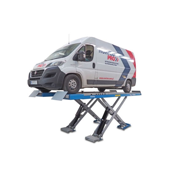 PODNOŚNIK NOŻYCOWY 5T 400V PN500N POD GEOMETRIĘ – Z SZARPAKIEM I DŹWIGNIKIEM OSI